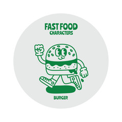 Fast food character vector design  