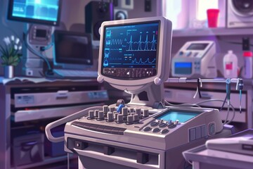 A computer monitor placed on a table, suitable for office or home workspace