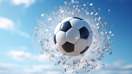 Naklejka premium soccer ball in the sky