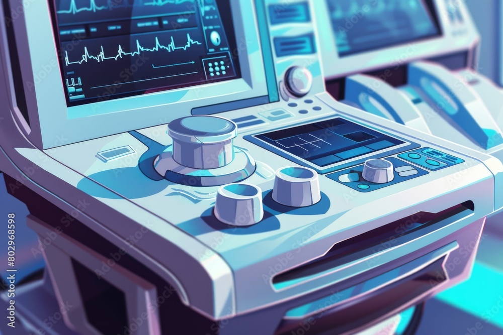 Poster close up of a medical device with a monitor. suitable for healthcare concepts