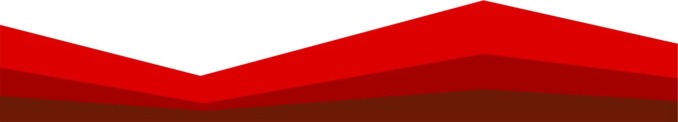 Obraz premium Red Modern Business Footer Design Border Geometric Shape