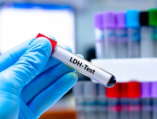 Blood samping tube for LDH test analysis.