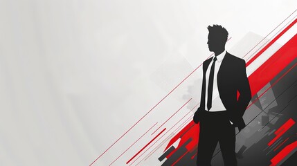 silhouette of businessman with color splash energy motivation, business theme concept creative background with copy space, Generative Ai