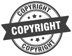 copyright stamp. copyright label on transparent background. round sign