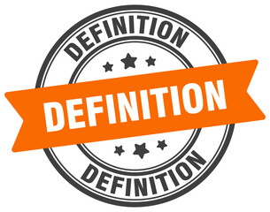 definition stamp. definition label on transparent background. round sign