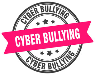cyber bullying stamp. cyber bullying label on transparent background. round sign