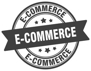 e-commerce stamp. e-commerce label on transparent background. round sign