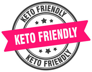 keto friendly stamp. keto friendly label on transparent background. round sign