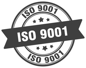 iso 9001 stamp. iso 9001 label on transparent background. round sign