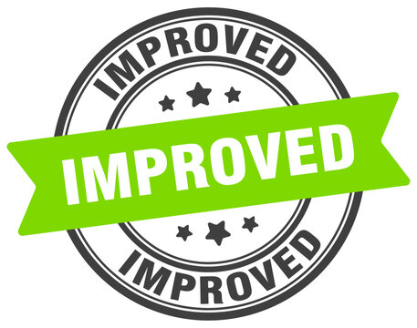 improved stamp. improved label on transparent background. round sign