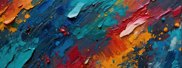 Abstract rough colourful colours painting texture, with oil brushstroke, pallet knife paint on canvas 