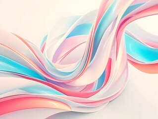 Fluid Gradient Beauty - Soft Waves of Pastel Colors in Dynamic Motion