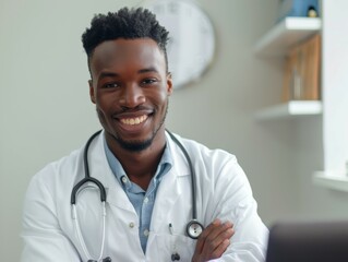 Black Doctor in Online Consultation Medical Advice