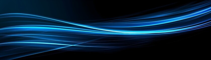 Mesmerizing Dynamic Abstract Blue Flowing Curves on Dark Background Texture