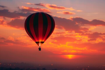 Hot air balloons at sunset