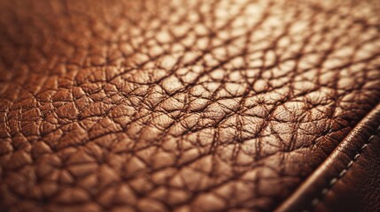 High-resolution photo of a fine grain texture on leather, showcasing the delicate pores and subtle variations that enhance the material's luxurious appeal