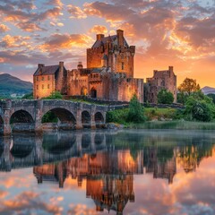 Eilean Donan Castle at sunset