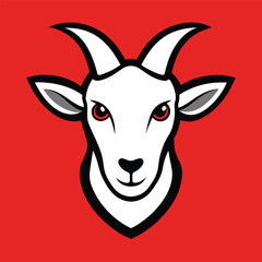 Solid color goat head vector design