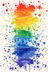 Fototapeta premium A rainbow of colors splattered across a white background