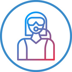 Diver Female Icon Style