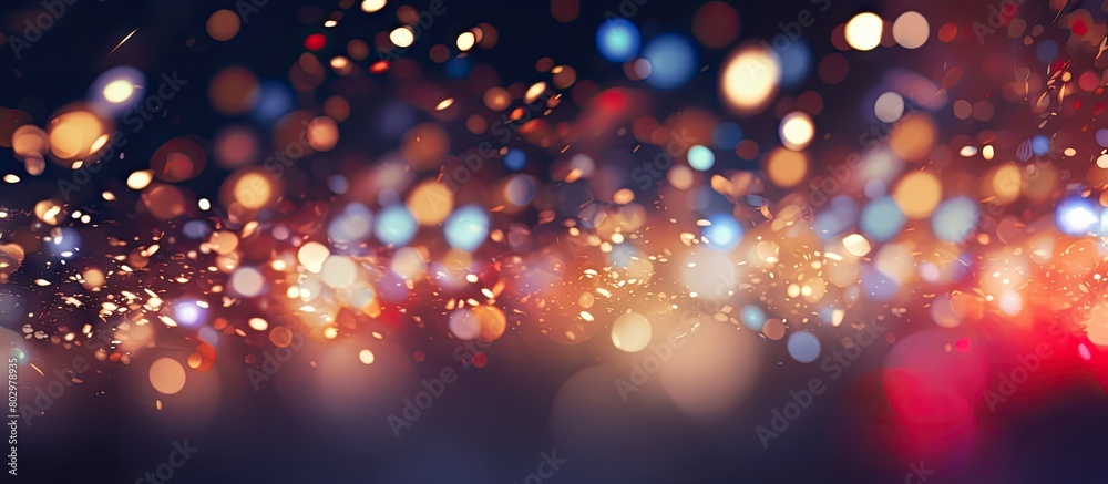 Aufkleber a beautiful blurred glow with red sparkles and colorful dots creates a festive background perfect fo