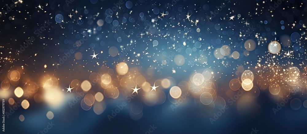 Aufkleber A Christmas background featuring twinkly lights and stars in the sky creating a festive atmosphere Ideal for displaying text or other elements. with copy space image. Place for adding text or design