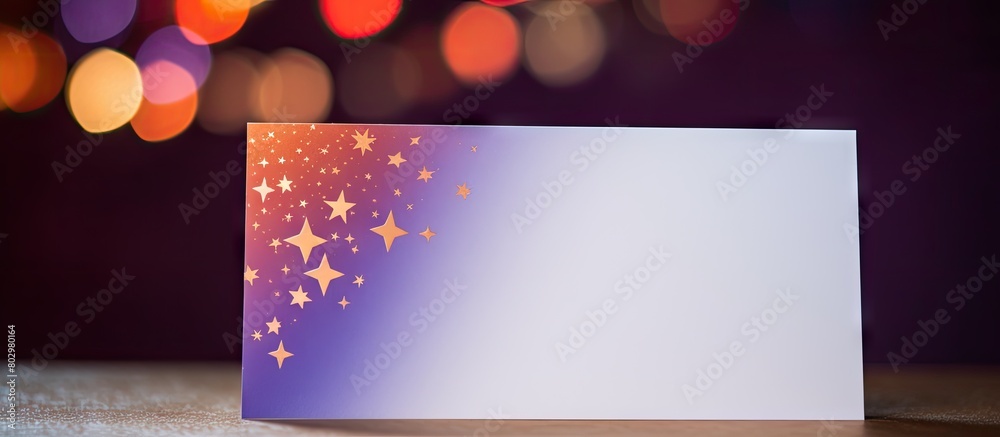 Poster a copy space image of a decorated blank greeting card taken up close