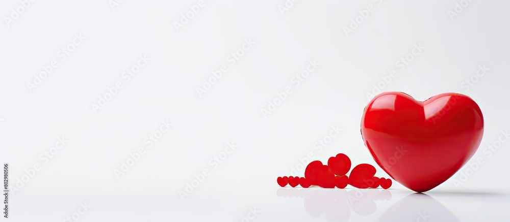 Poster a copy space image of a red heart stands out against a pristine white background