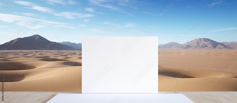 Poster a copy space image of a white paper placed on top of a table