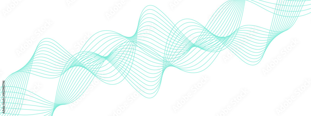 Poster Abstract colorful modern stream wave  line transparent background. Business curve lines in transparent background. Curved wavy lines tech futuristic motion background. 