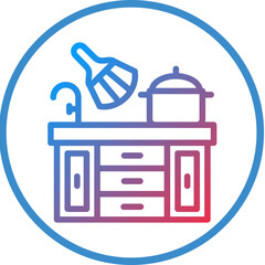 Kitchen Cleaning Icon Style