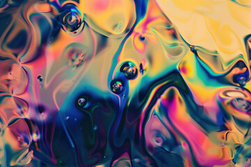 Colorful liquid abstract painting background in orange and blue colors.