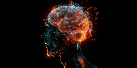 Neurotoxicity: The Brain Damage from Environmental or Chemical Exposure - Visualize a person with a highlighted brain affected by neurotoxins