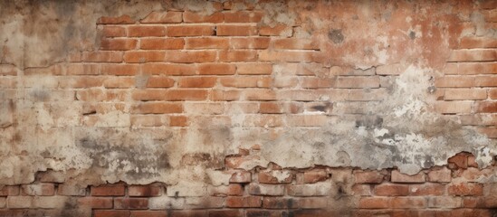 A close up of a weathered brick wall with a gritty texture and ample copy space image