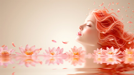 Attractive woman. Graphic illustration. Modern ornament. invitation to visit beauty salons