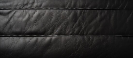 A black leather texture provides a sleek and elegant background for any design The copy space image can be effectively showcased on this smooth and stylish backdrop