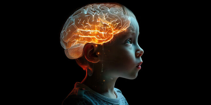 Neurodevelopmental Disorder: The Brain Abnormalities and Developmental Delays - Picture a child with a highlighted brain showing structural abnormalities
