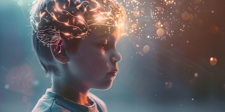 Neurodevelopmental Disorder: The Brain Abnormalities and Developmental Delays - Picture a child with a highlighted brain showing structural abnormalities