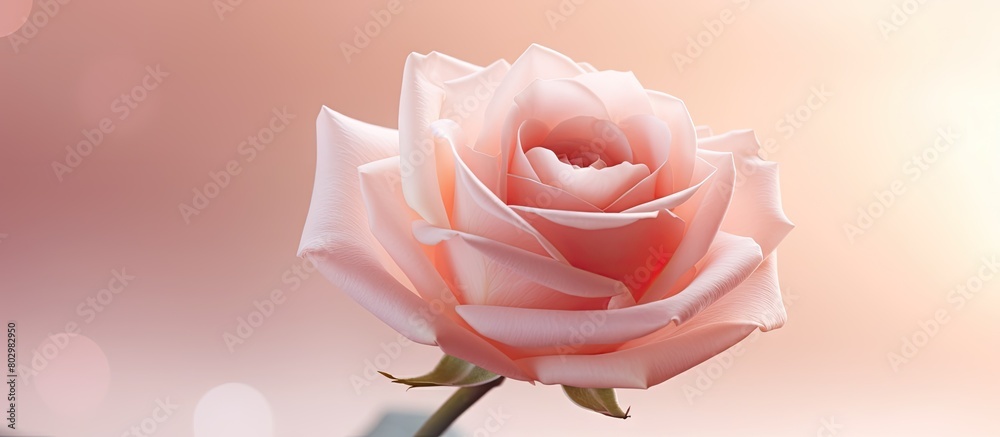 Aufkleber A delicate pastel pink handcrafted rose captured in close up with a soft background and ample copy space for additional elements in the image