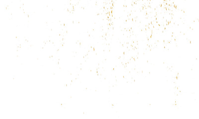 Golden glitter confetti falling down on transparent background. Vector illustration.