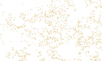 Doted and confetti golden glitter on transparent background. Shiny glittering dust. Gold glitter sparkle confetti that floats down falling. Vector illustration.