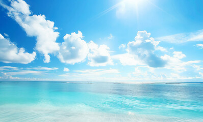 Obraz premium the beautiful sky and sea. Generative AI.