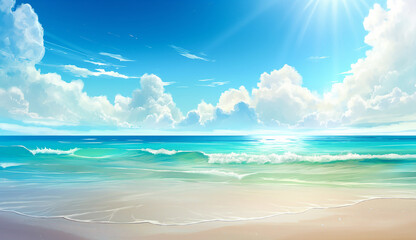 Obraz premium the beautiful sky and sea. Generative AI.