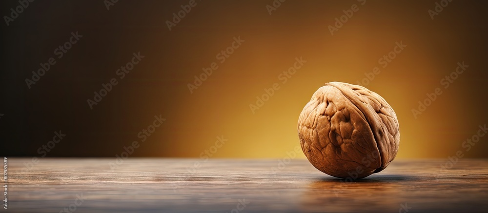 Poster A close up of a walnut with copy space image