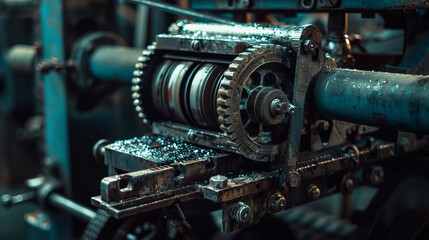Obraz premium engine, machine, metal, old, industry, technology, steam, steel, train, motor, equipment, locomotive, car, industrial, vintage, transportation, tool, wheel, part, antique, factory, transport, power, v