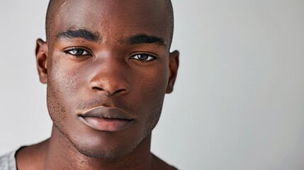 Fototapeta premium Authentic Portrait: Natural 27-Year-Old Black American Man