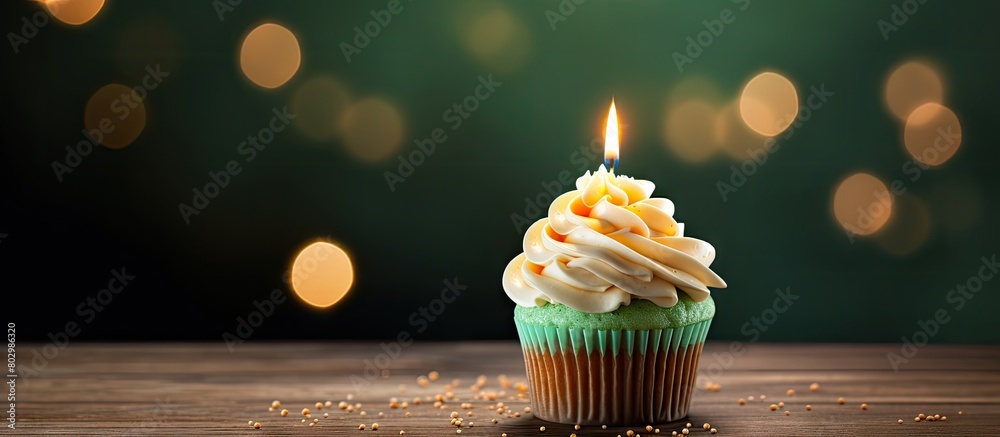 Poster a decorative postcard featuring a birthday cupcake with cream and the number three provides a festiv