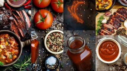 BBQ Sauce Inspiration: Artistic Collage of Ingredients