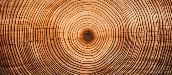A detailed view of the concentric rings found on the cross section of a spruce tree trunk is captured in this close up copy space image