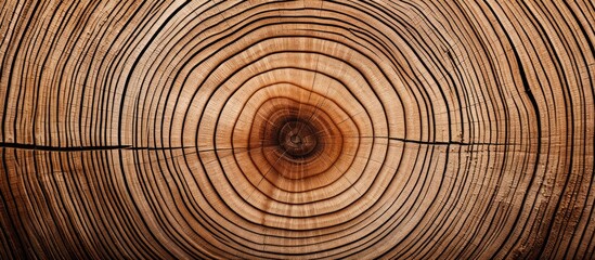 A detailed view of the concentric rings found on the cross section of a spruce tree trunk is captured in this close up copy space image